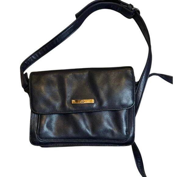 Leather Co By Liz‎ Claiborne Vtg Crossbody Shoulder Bag - Picture 1 of 5